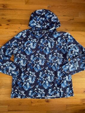 Polo Ralph Lauren Hooded Long Sleeved Hawaiian Print Tee Shirt